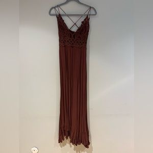 Free People Adella Slip Maxi Dress Rust